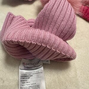 Moncler Pink Kids Knit Hat